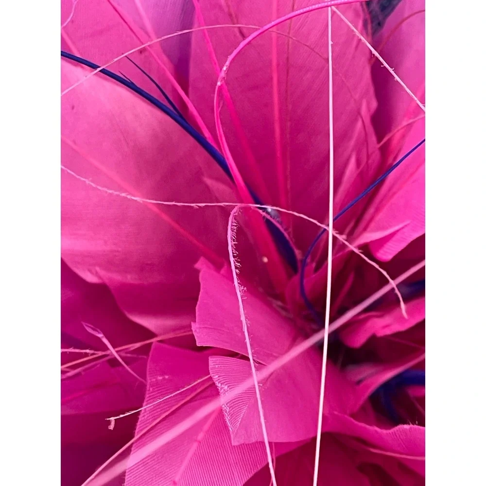 Royal Blue Magenta Pink Sinamay Fascinator Hat Derby Wedding Tea Party Wide Brim